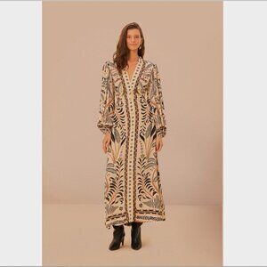 Worn Once FARM Rio Sand Classic Nature Maxi Dress Size XL